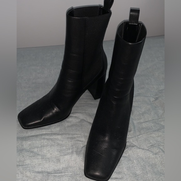 Zara Shoes - Square Toe ZARA soft faux leather boots size 9